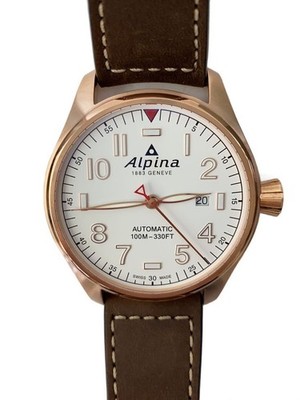 ALPINA AL525S4S4 Automatic Analog Leather White Brown Watch Mint