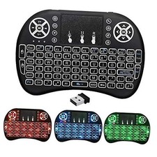 2.4G Mini Wireless Keyboard with Touchpad Mouse, Upgraded Multi BRG Backlight