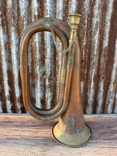 Vintage Copper and Brass Military Style Bugle Horn