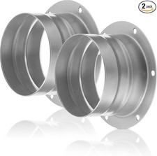 2 Pcs Duct Connector Flange Metal Straight Pipe Exhaust Hose Flange Dryer Ductin