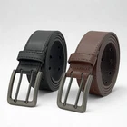 Double Prong Leather Belt Made in USA Genuine Leather 1.5" Work Casual All Sizes