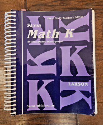 Saxon Math K Kindergarten Home Study Teacher's Edition Homeschool