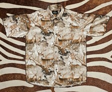 RedHead Mens Short Sleeve Shirt Deer Buck Woodland Camo Large Button Down