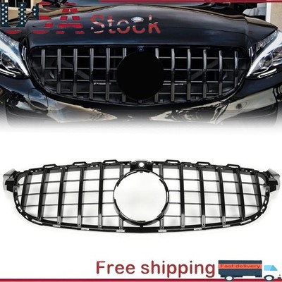 Black Grill Grille For 2015 2016 2017 2018 Mercedes Benz W205 C300 C250 C43 15