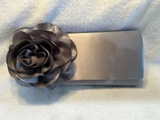 Ladies Gray  Flower Cortage Clutch or Shoulder bag
