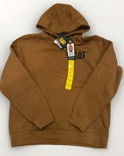 Caterpillar Men s Brown Hoodie With Embroidered CAT Logo. Mens Size Small