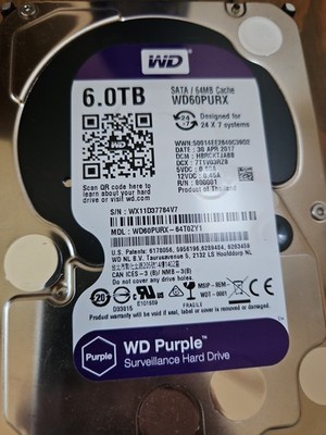 6TB SATA 3.5'' WD Purple HDD Hard Drive WD60PURX 