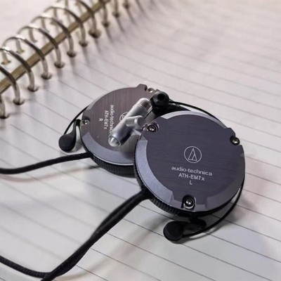 New Audio-Technica ATH-EM7X Adjustable Aluminum Clip-On Headphones