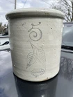 Antique 5 gallon Black Birch Leaf Stoneware Crock Red Wing Minnesota