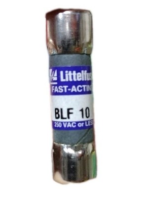 LITTELFUSE: 10A/250V AC, 10kA at 250V AC, 1-1/2 in BLF-10 box of 10