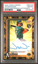 Jacob Wilson 2025 Topps Chrome #RRAJWI Radiating Rookie RC Autograph /25 PSA 10