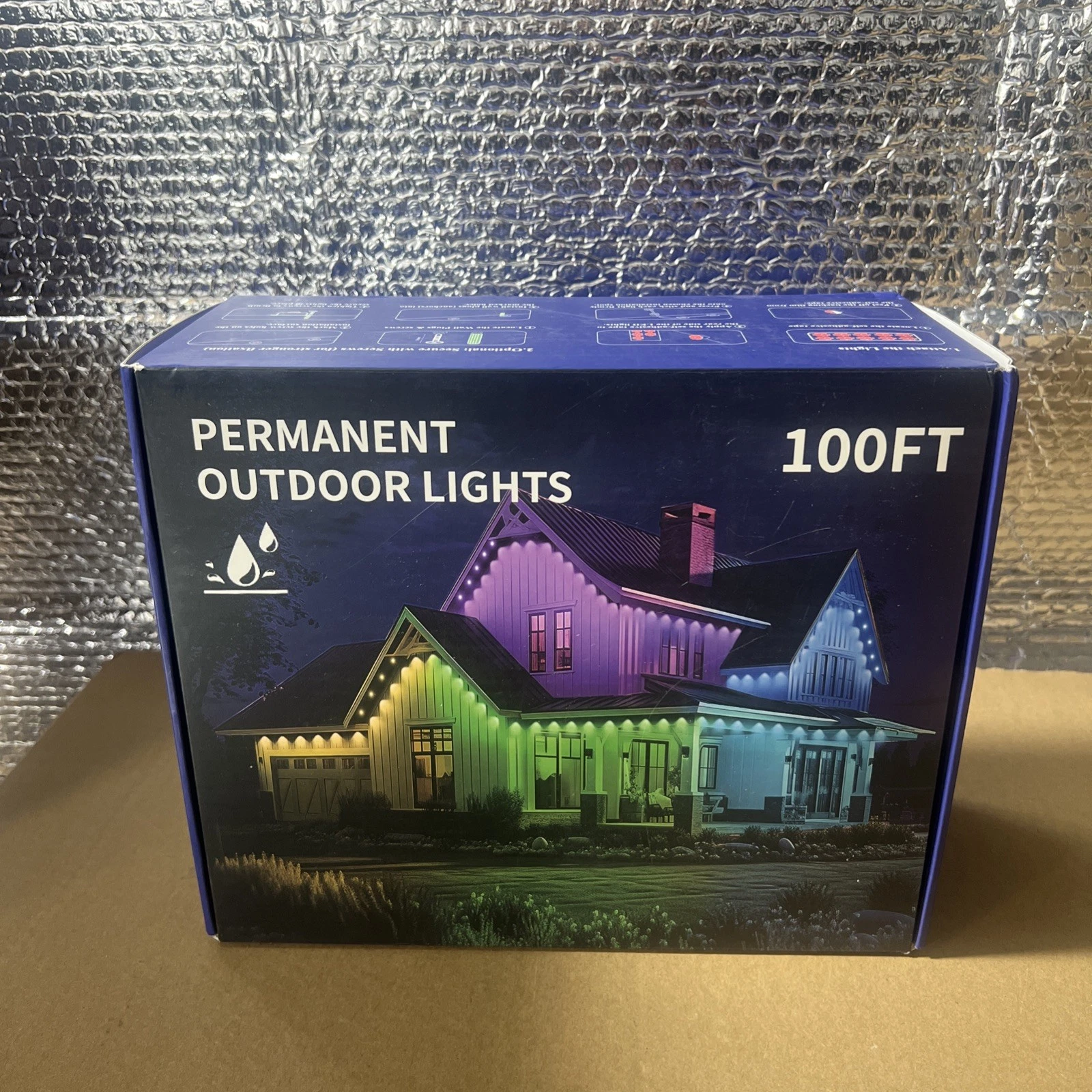 KSIPZE Permanent Outdoor Lights - LED 100 ft (ST582430) WHITE w/ Alexa & Goggle