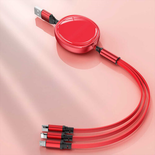 100W 3in1 USB Type-C Fast Charging Cable For Iphone Android Smart Phone Table Ni - Afbeelding 1 van 17