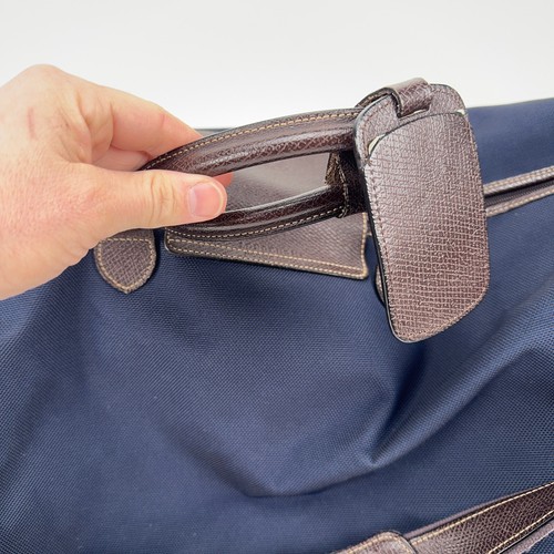 Longchamp BoxFord Travel Duffle Bag In Canvas & Leather XL Xtra Large Navy - Imagen 4 de 14