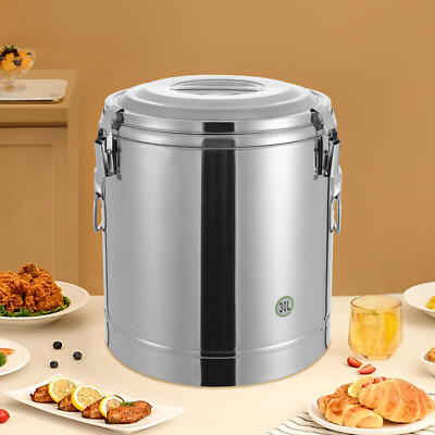 Edelstahl Thermobehälter 30L Warmhaltebehälter Essen, Wärmebehälter für Speisen