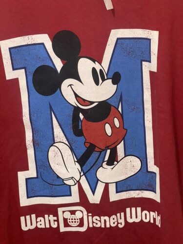 Disney Walt Disney World Mickey Mouse M Red Adult XL X-Large Shirt New - Picture 2 of 3