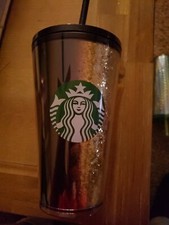Starbucks Exclusive Holiday 2020 Black / Gold Glitter Ombre 16oz Tumbler NEW