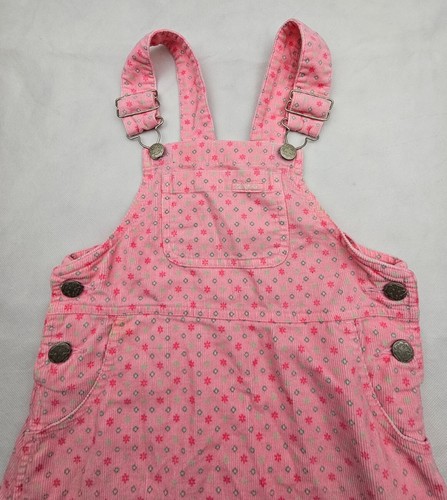 Vintage 80s Oshkosh B'Gosh Little Girls Size 6 Pink Crush Corduroy Jumper Dress - Picture 3 of 9