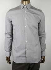 Prada Men's Gray Cotton Popeline Riga Button Down Dress Shirt 39/15.5 UCN122