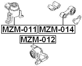 MZM-014 Febest REAR ENGINE MOUNT GR1E-39-040, GR1E-39-040A, GJ6A-39-040B, GJ6A-3 - Image 2 of 4