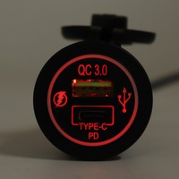 Typ C Pd + Usb LadegeräT Buchse Steckdose Qc 3.0 FüR 12V 24V Auto Motorrad Kfz