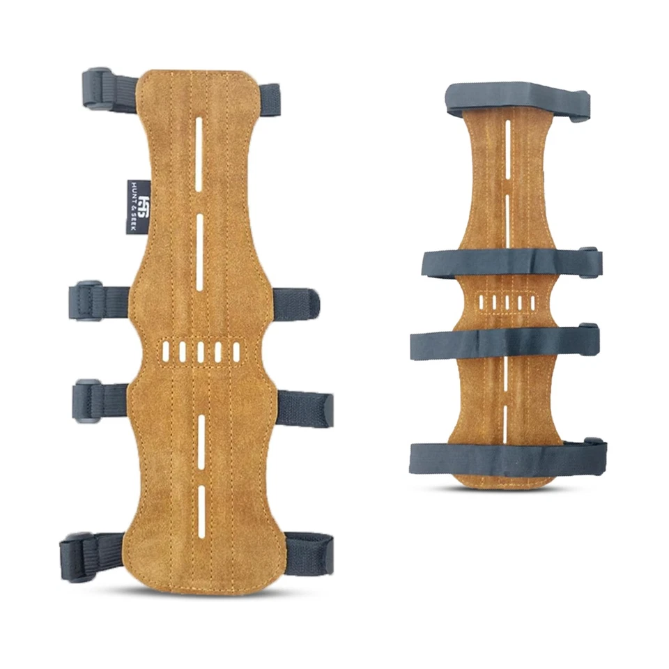Hunt & Seek Suede Leather Archery Arm Guard With 4 Adjustable Straps