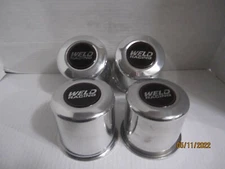4  WELD RACING ALUMINUM CENTER CAPS 6 LUG  WHEELS  4.25 OD , 4 1/2 TALL