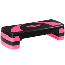 30" Fitness Aerobic Stepper Adjustable Indoor Workout Exercise W/risers Pink