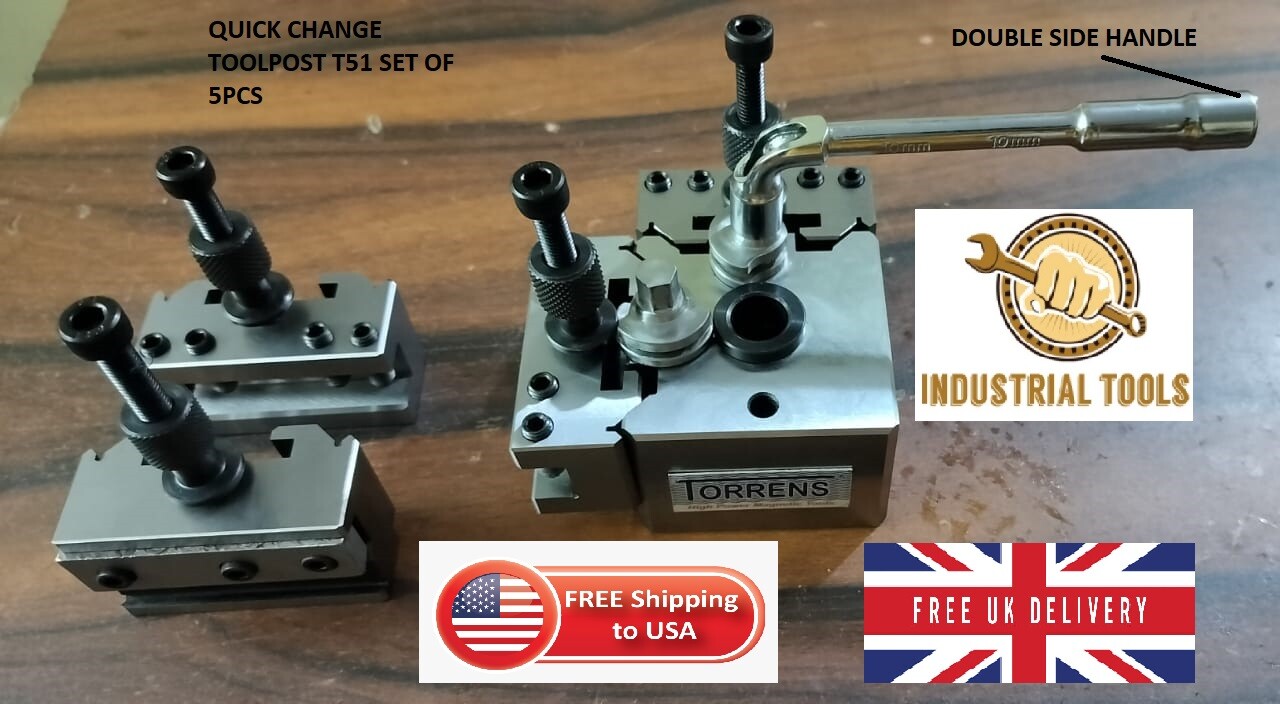 Jeu De 5 Porte-outils Quick Change T51/T1 - Pour Tour Boxford, Changement Rapide Et Précis