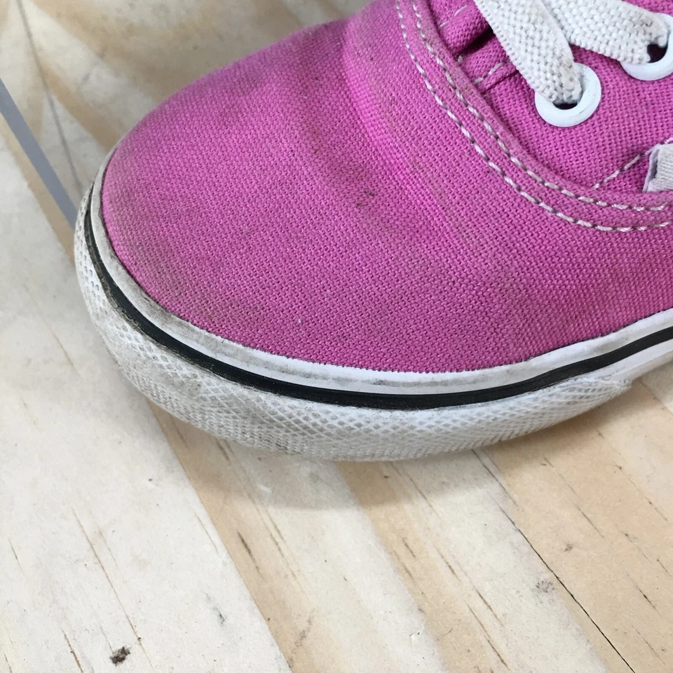 Vans Zapatos Niños Pequeños 10 Fuera de la Pared Informales Tenis Planos Rosa Lona Foto 3 de 4