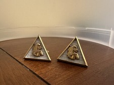 Pharaoh Pyramids Vintage Cufflinks Egyptian Scene