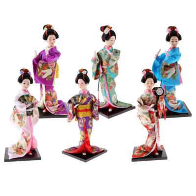 Japanischer Folk Kimono Geisha Spielzeug Spielzeugpuppe Maiko Spielzeug Puppenständer auf Sockel