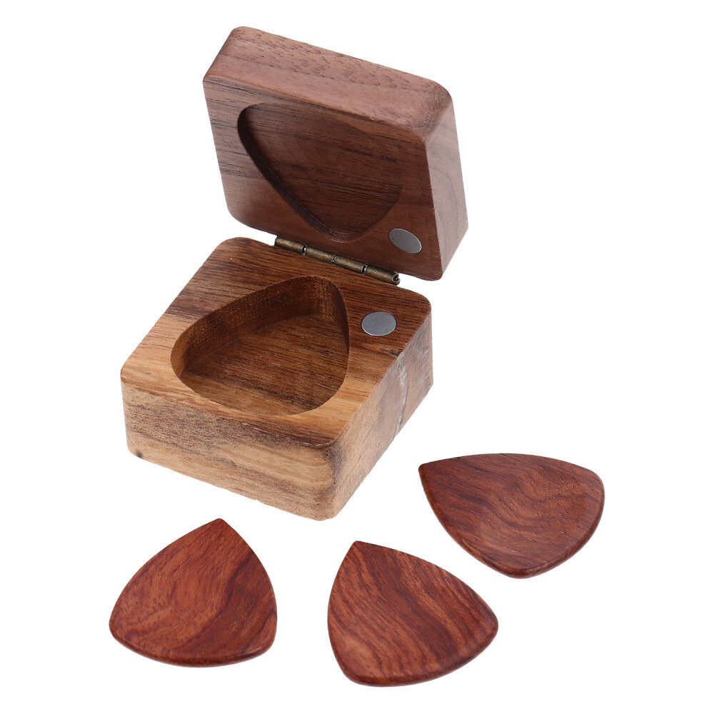 Wooden Bass Plectrum Set - Guitar Pick Kit with Premium Bass Picks