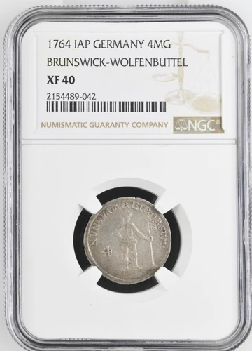 1764 IAP German States Brunswick Wolfenbuttel 4 Mariengroschen NGC XF 40 Germany