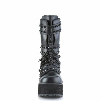 Demonia Trashville-138 Black Vegan Leather Unisex Platform  display picture 2