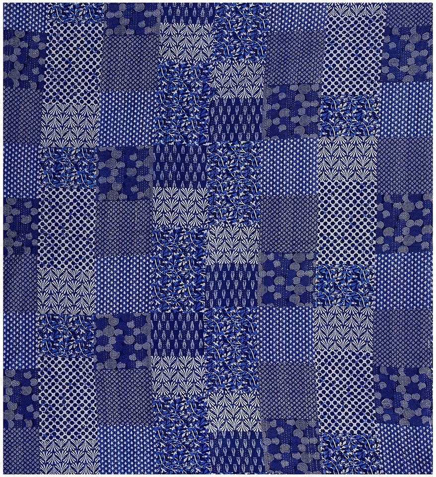 Edredón de retazos de reina india manta india ropa de cama queen índigo Kantha Foto 4 de 4