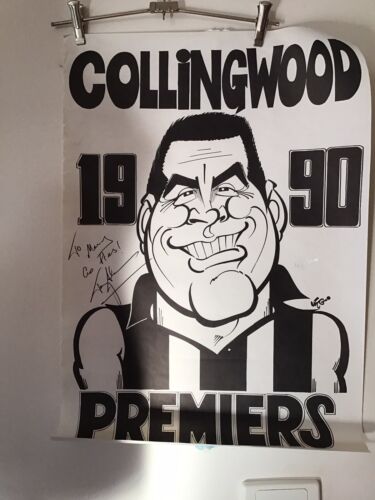 Collingwood Poster WEG Tony Shaw Genuine 1990’ AFL Vintage & Grand Final Special