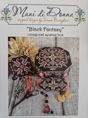 Mani di Donna BLACK FANTASY Counted Cross Stitch Box Pattern & Accessory Pack - Picture 2 of 5