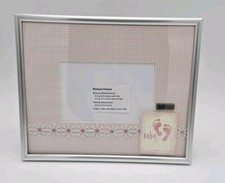 Baby Themed Silver Photo Frame With Pink Mat, 8.5 By 10.5 Inches