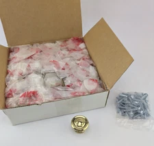 Box of 25 - Cabinet Drawer Knob Pull  1-1/4" Solid Brass - Polished Brass Finish