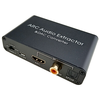 HDMI ARC Extractor Digital Audio Return Channel RCA Coaxial SPDIF 3.5mm Output