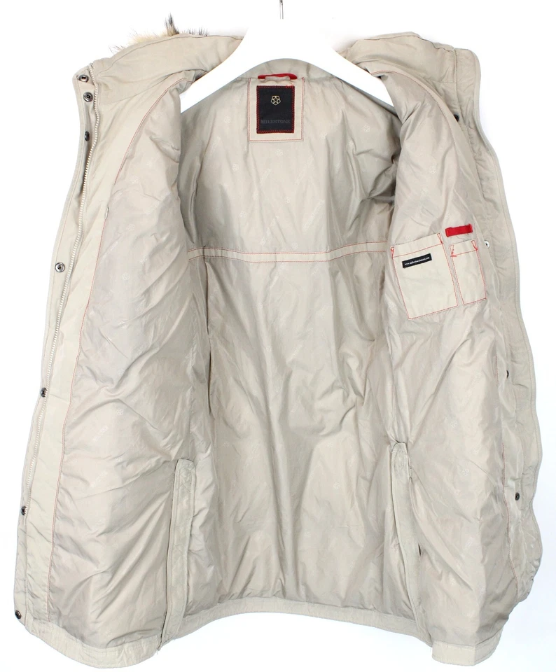 Milestone Gilian Jacke Damen It 44 Gepolstert Abnehmbare Kapuze Waschbär Pelz - Bild 4 von 4