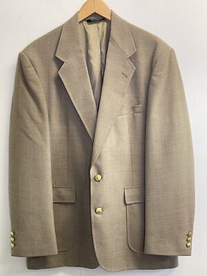 Wall Street Blazer Men s 42L Patch Pockets Taupe Jacket Made in USA Sport Coat