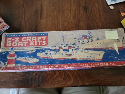 Vintage  E-Z Craft Harbor Patrol Boat Kit 119 missing parts