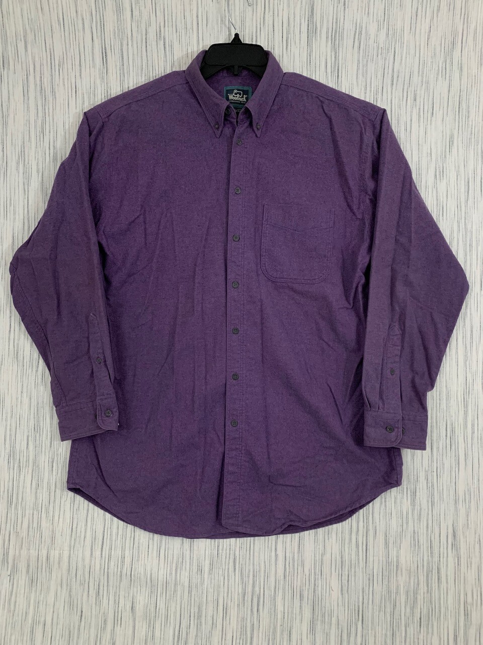 Woolrich Made in USA Chamois Button Up Shirt Mens Plum Purple Size Large Tall