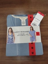 Lucky Brand Tank, Tee, And Shorts 3piece Set Blue, Women's, Medium
