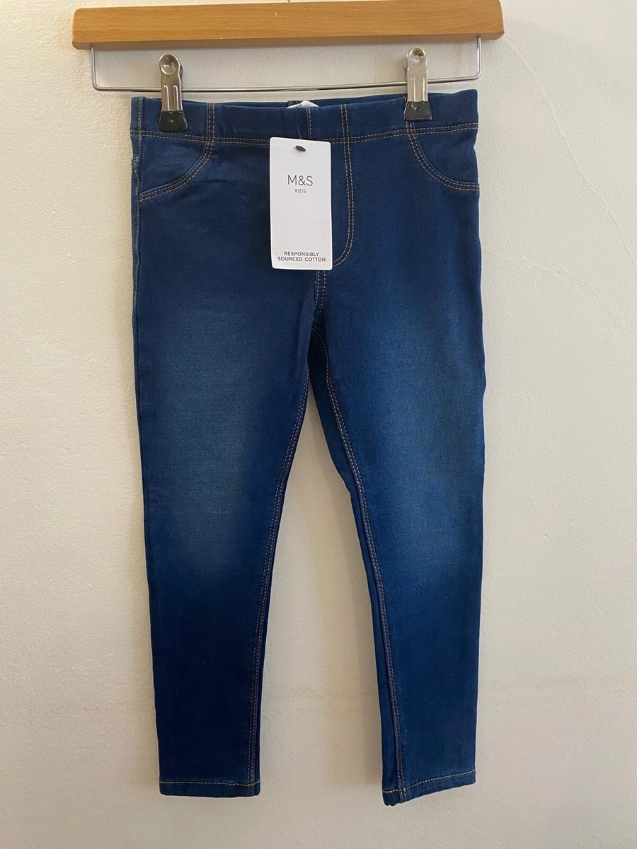 MARKS AND SPENCER JEGGINGS 5-6 years GIRLS BLUE SERIOUS STRETCH