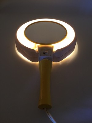 Vintage Working  GE The Looking Glass 2-Way Lighted Mirror - MCM Yellow