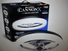 Bell + Howell Cannon x 14 in. Indoor Black Ceiling Fan Bright LED Light w Remote
