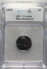 BLACK RUTHENIUM PLATED  1943  LINCOLN HEAD WHEAT ICG  Authentic US Coin PENNY 1C